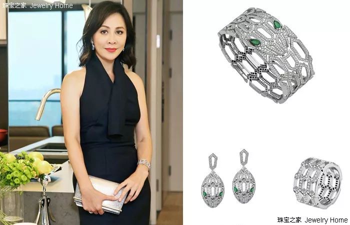 刘嘉玲佩戴bulgari 宝格丽 serpenti系列 手镯,耳环和戒指