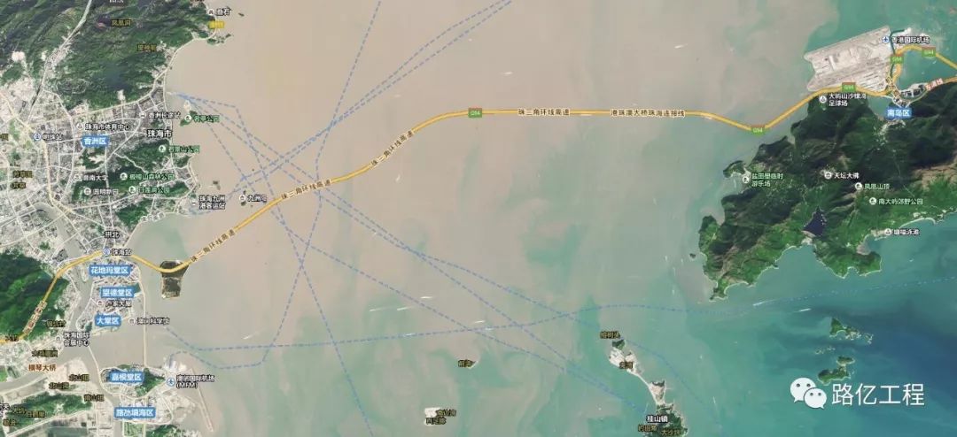 卫星地图看港珠澳大桥▼图片