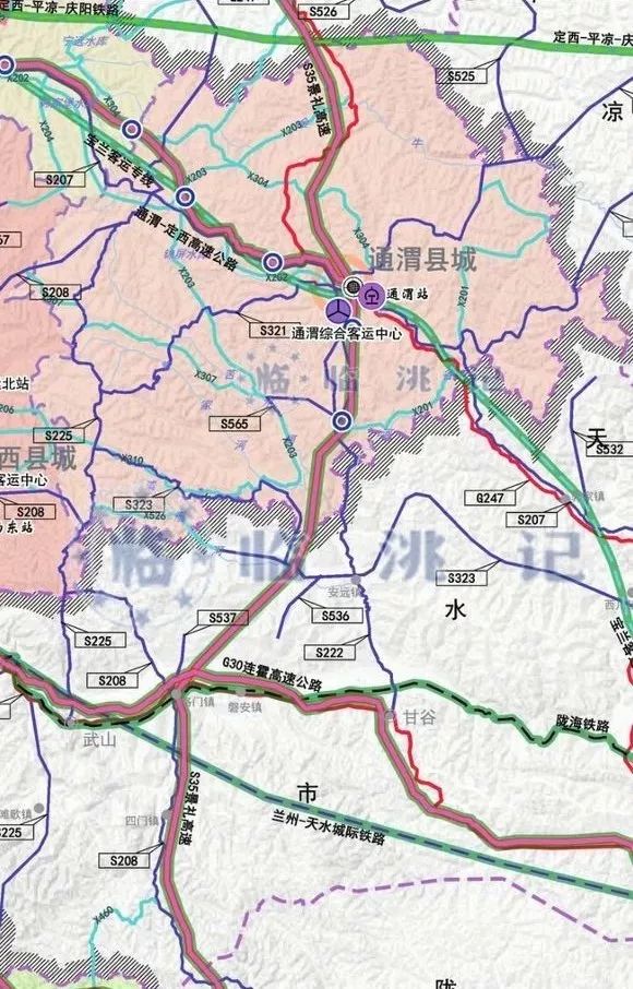 兰汉高铁临洮段线 附:站点线路图