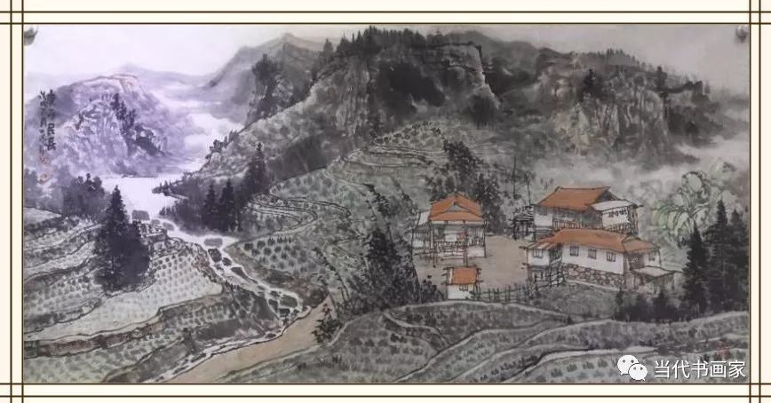 镇原来了一位著名画家:刘东朝(当代山水画家)在闻墨阁