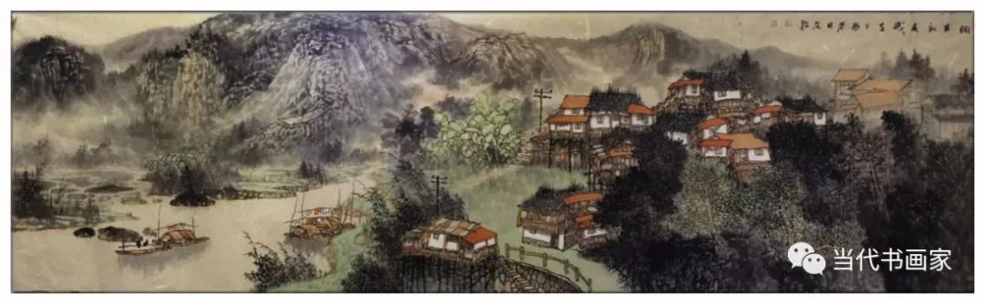 镇原来了一位著名画家:刘东朝(当代山水画家)在闻墨阁