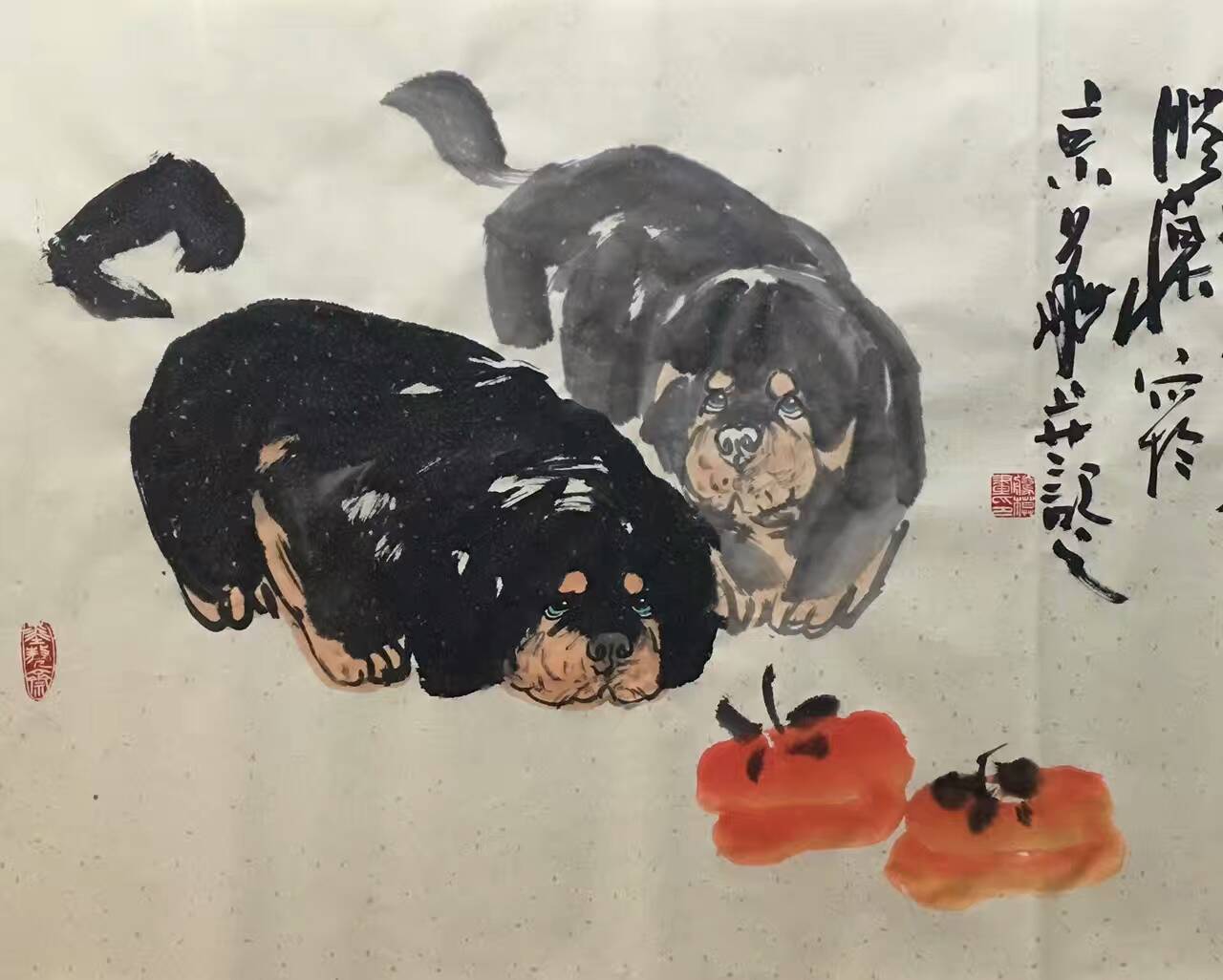 水墨藏獒奇才腾模先生画獒界第一人