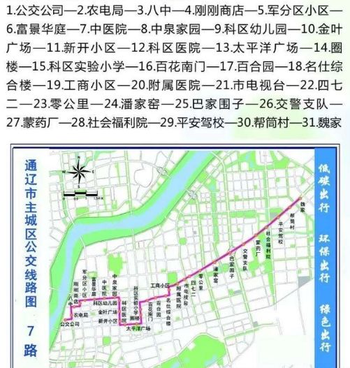 便民快来看通辽最新最全公交线路图