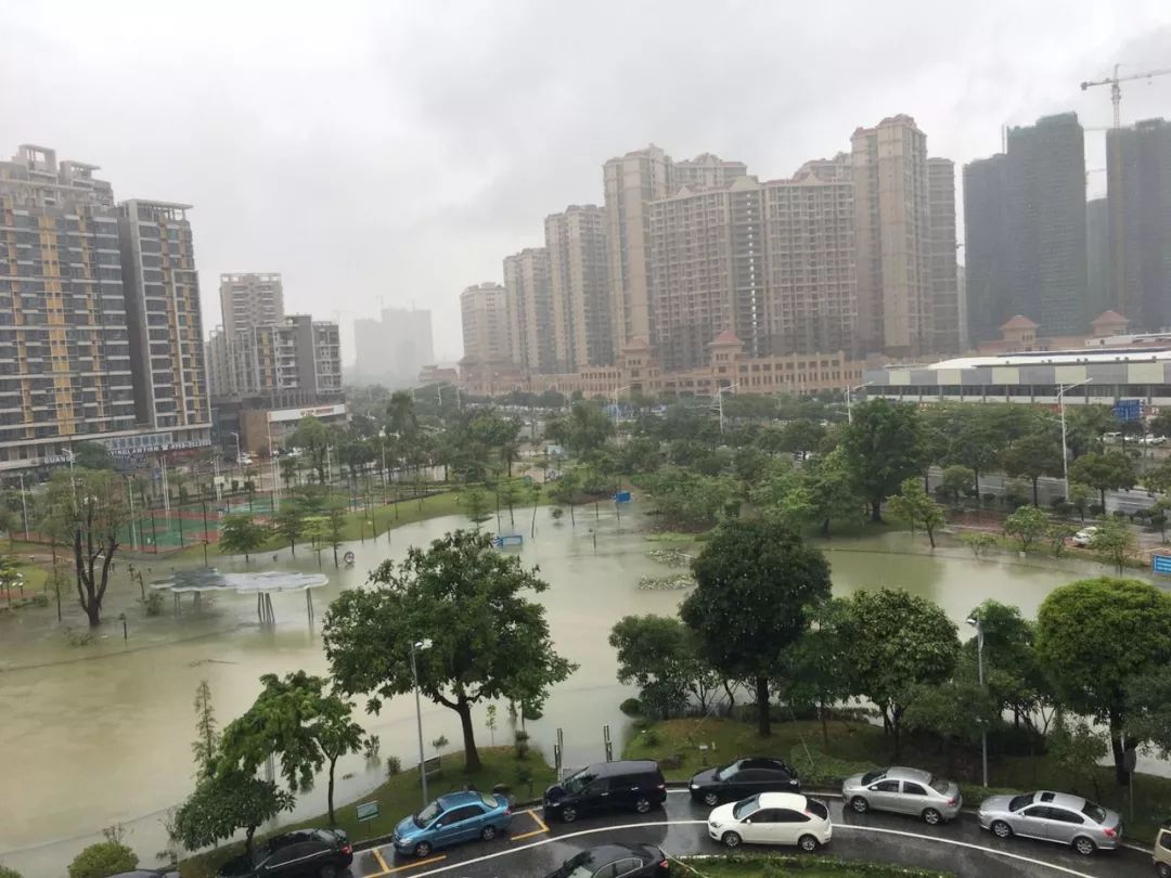 台风“艾云尼”袭粤，广州永胜上沙水浸街，市民家中雨水倒灌超20cm