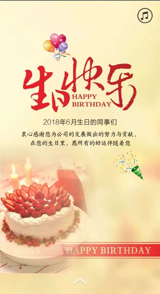 6月生日的同事们,祝你们生日快乐!