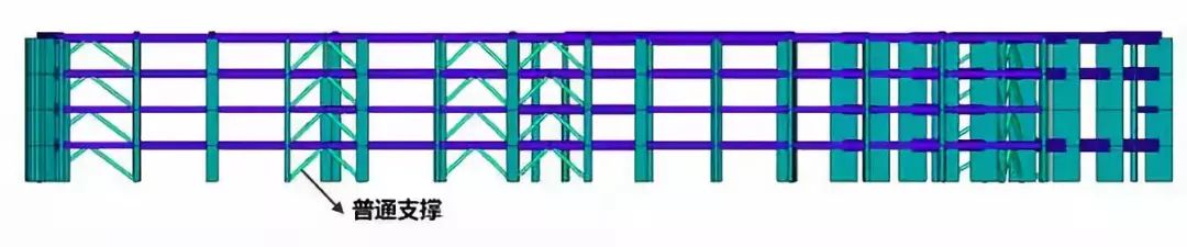 框架柱分三类,即支承屋面钢结构的排架柱,支承滑道结构的框架柱和支承