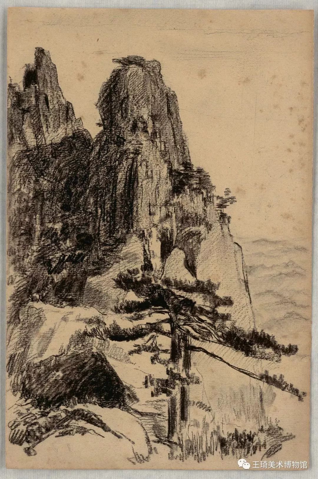 黄山风景之四 1957年8月 纸本素描 28.5x18.8cm