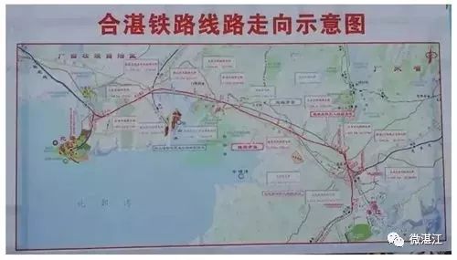 经铁山港北,白沙,山口,青平,廉江南,遂溪南站,终至湛江西站,正线全长