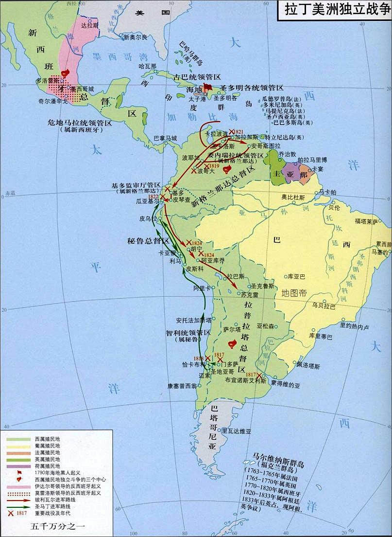 历史上在美洲的西班牙的殖民地连成一大片,而葡萄牙为何却只有巴西?