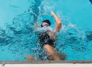 1. 许多仰泳手受益于使用有力的水下海豚式打腿来保持动量. 2.