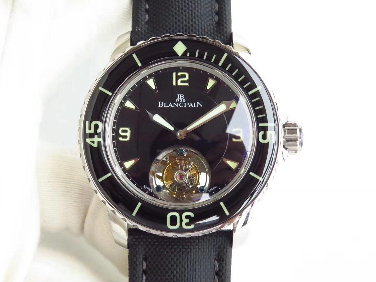 亿尊谈表-彰显大气非凡的ZF厂宝珀五十噚潜水型真陀飞轮腕表！