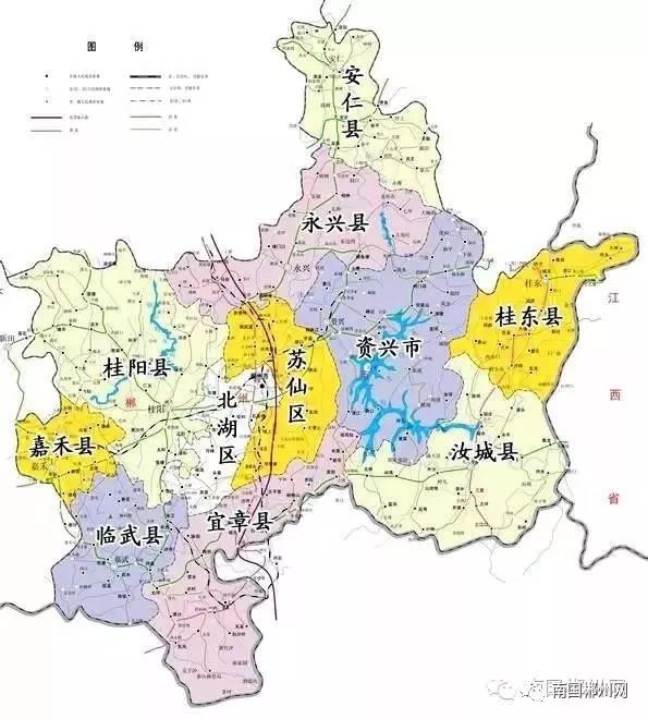 苏仙区,资兴市,桂阳县,宜章县,永兴县,嘉禾县,临武县,汝城县,桂东县