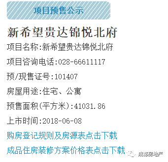 【新房源】新都区/锦悦北府获预售,356套房源入市,精装房均价约11700