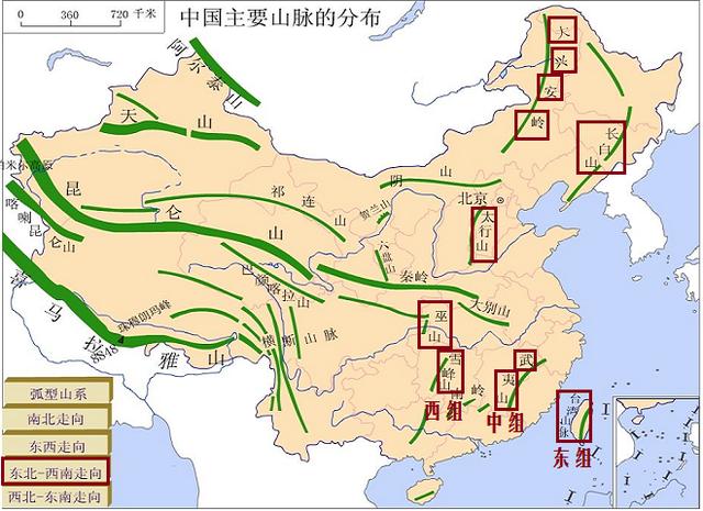 为什么我国呈东西走向和东北西南走向的山脉数量最多?