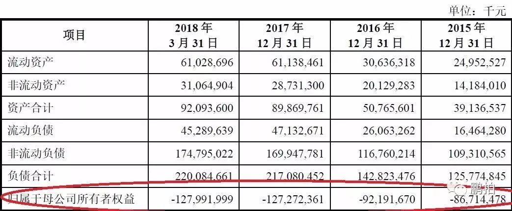 公司利润表主要数据