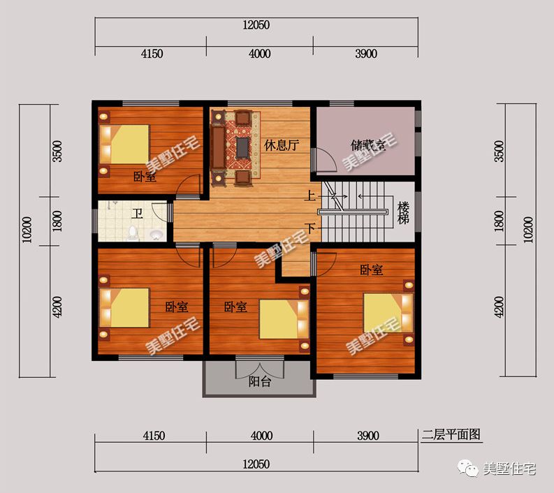 12x10米经典三层别墅,9间卧室布局实用,最低造价33万