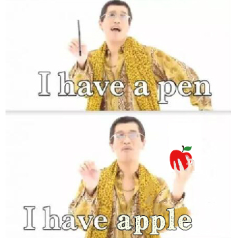 pen 我有一支笔 i have an apple 我有一颗苹果 ah啊 apple pen苹果