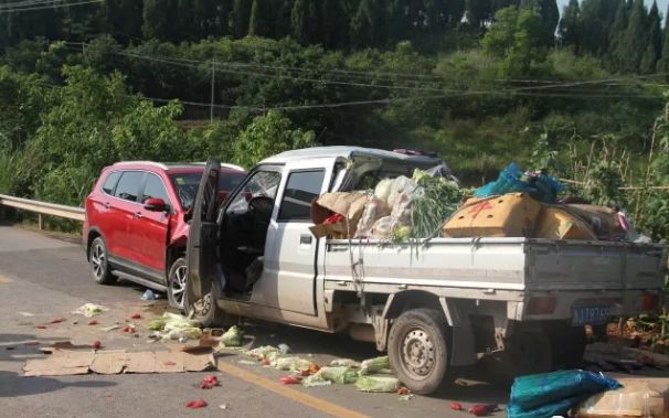 6月10日16时许,东兴区田家镇往矮子店方向的公路上发生一起车祸,一辆