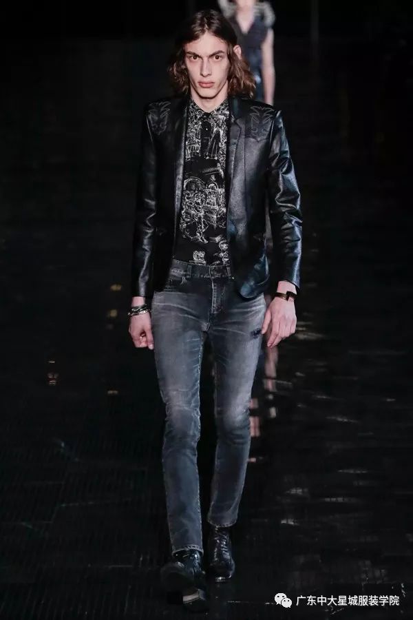 放荡不羁的西部牛仔saintlaurent2019春夏男装秀