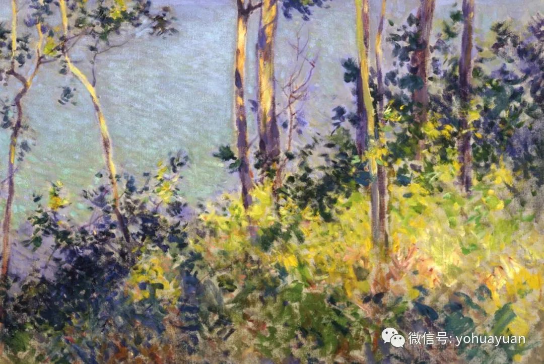 油画细节图欣赏:美式印象派风景