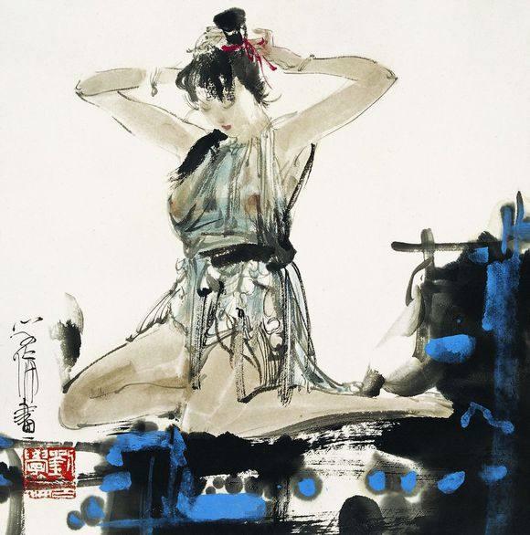 解读中国画的留白艺术,欣赏经典人体国画,极致诱惑的水墨美女!