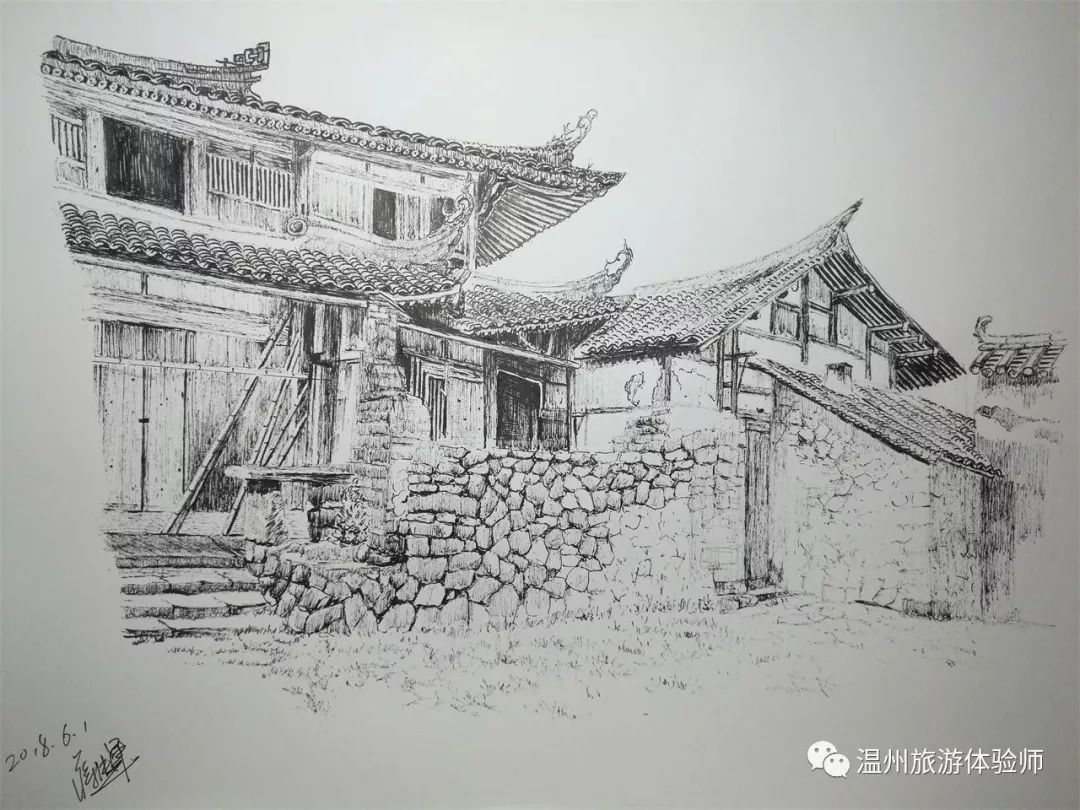 借画"吆喝 快看别具一格的钢笔画,如何展示独特的平阳风采!