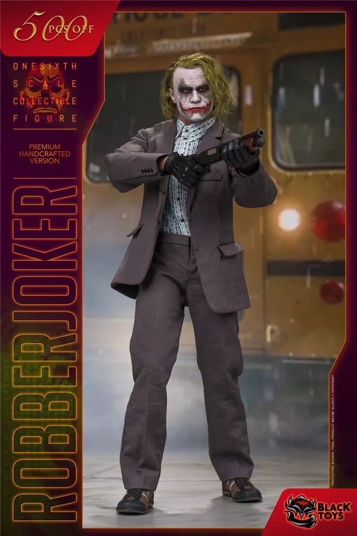 新品预定blacktoys16robberjoker黑暗骑士劫匪小丑植发版限量制作