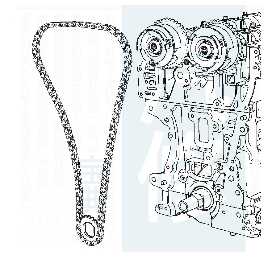 精华别克雪佛兰发动机正时皮带安装示意图
