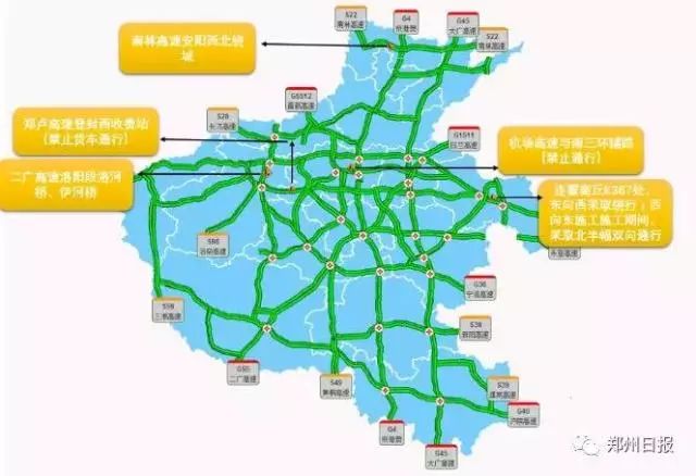 其中,易拥堵收费站分布预测如下: 京港澳高速(g4):圃田站,郑州新区站图片