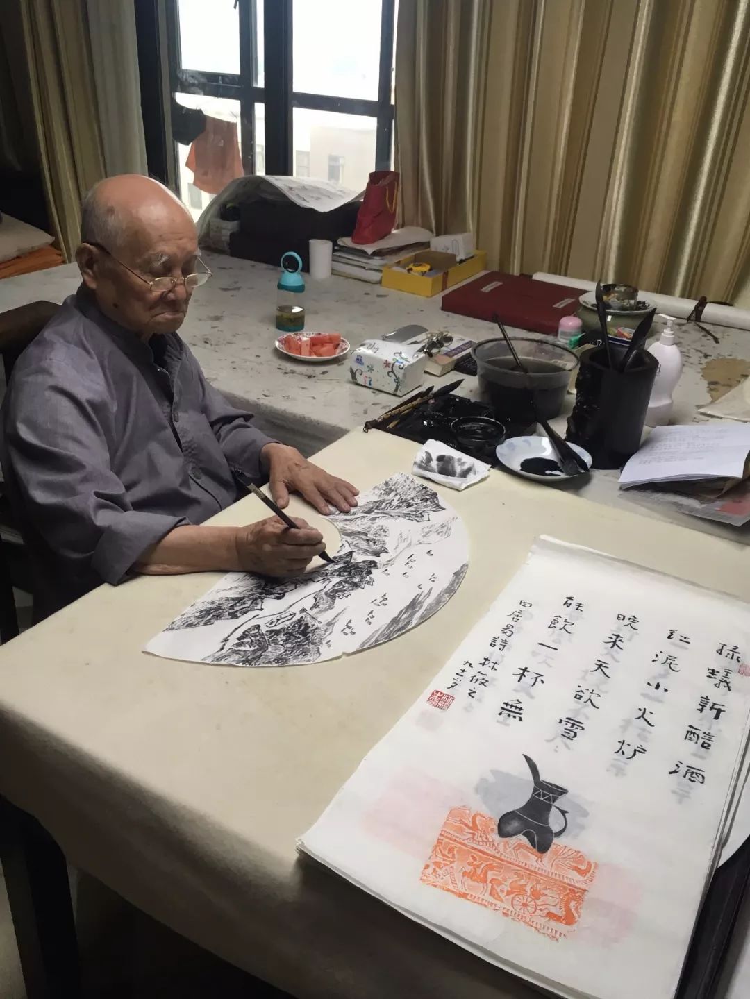 林筱之,喻继高等名家书画,全场无底价,保真附合影