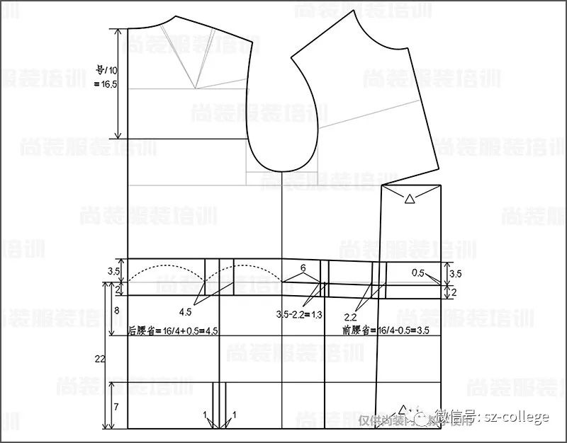 青果领女西装打版方法天津尚装服装培训学校平面制版教案