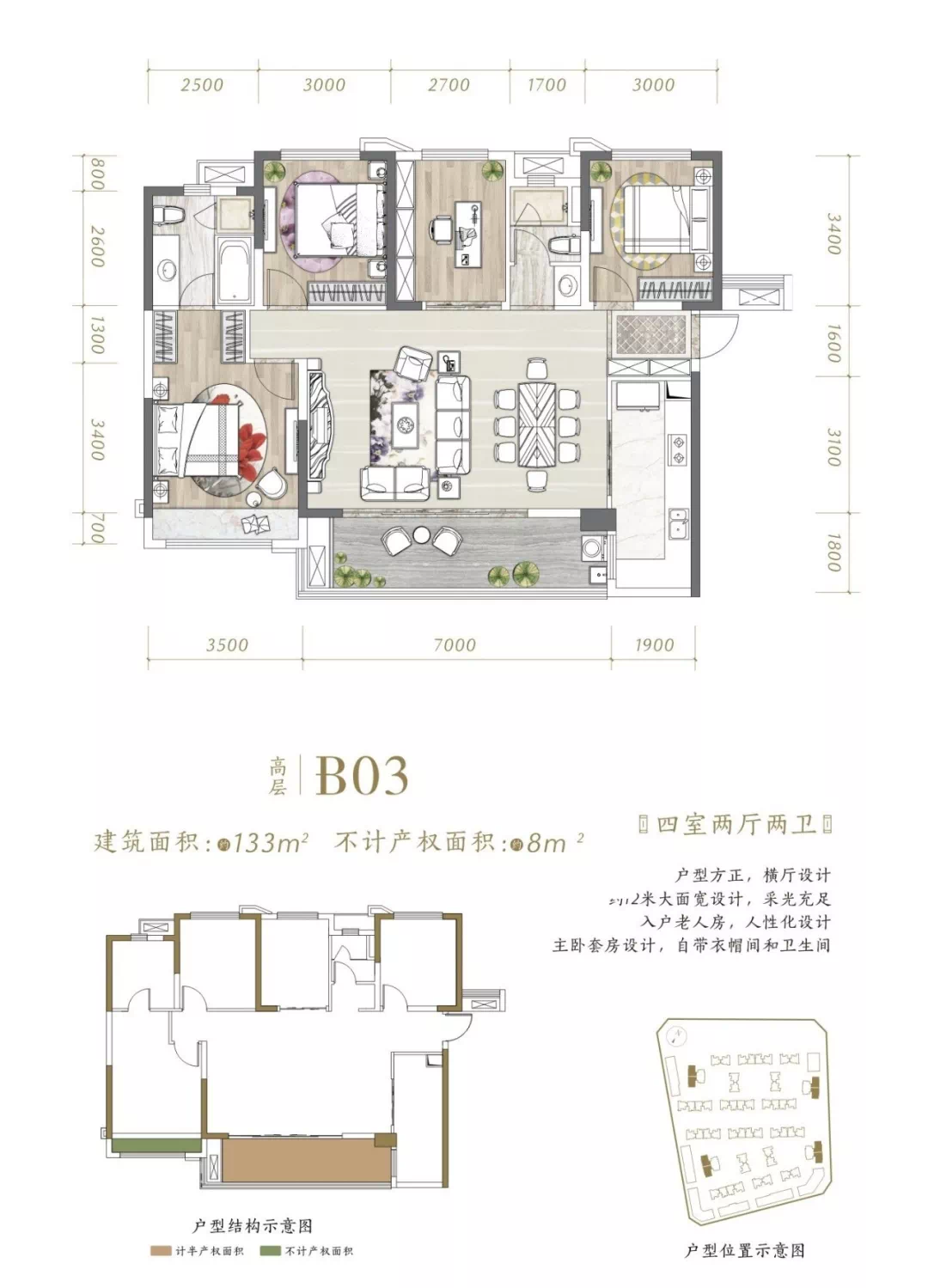 洋房户型图 洋房147 四室两厅三卫