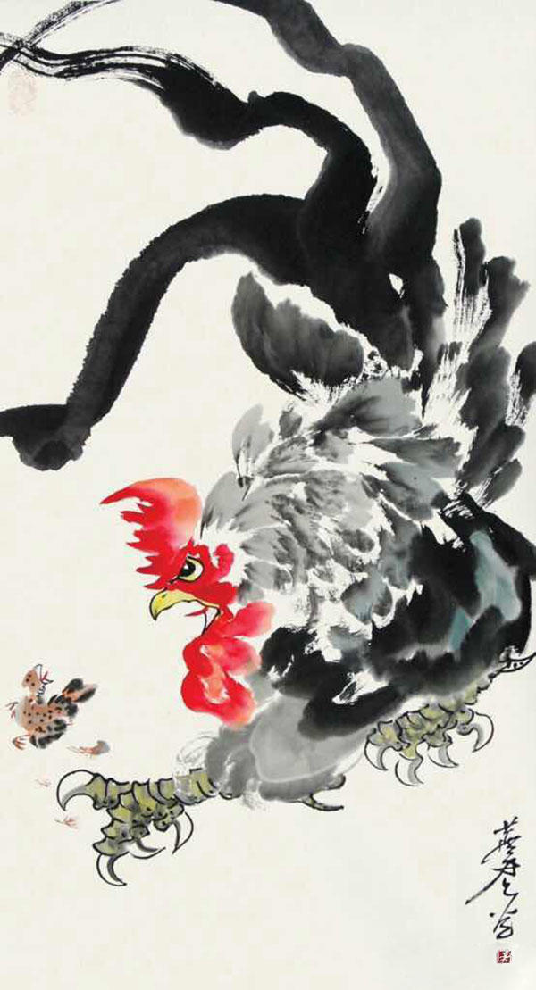 2007年5月,白先生画鸡喜获"首届中国画金鸡奖"之"特别奖"第一名,这样