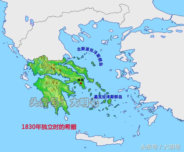 图说希腊的领土变迁1830年独立后面积一直在增加