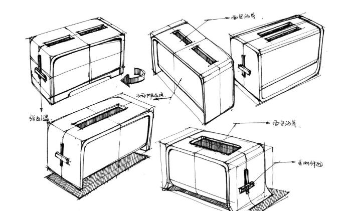 小家电手绘图文教程,教你波士炉(面包机)绘制方法