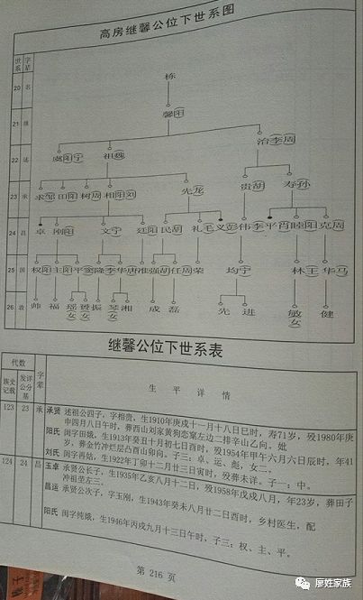 湖南四田大水田发祥公家三世系图