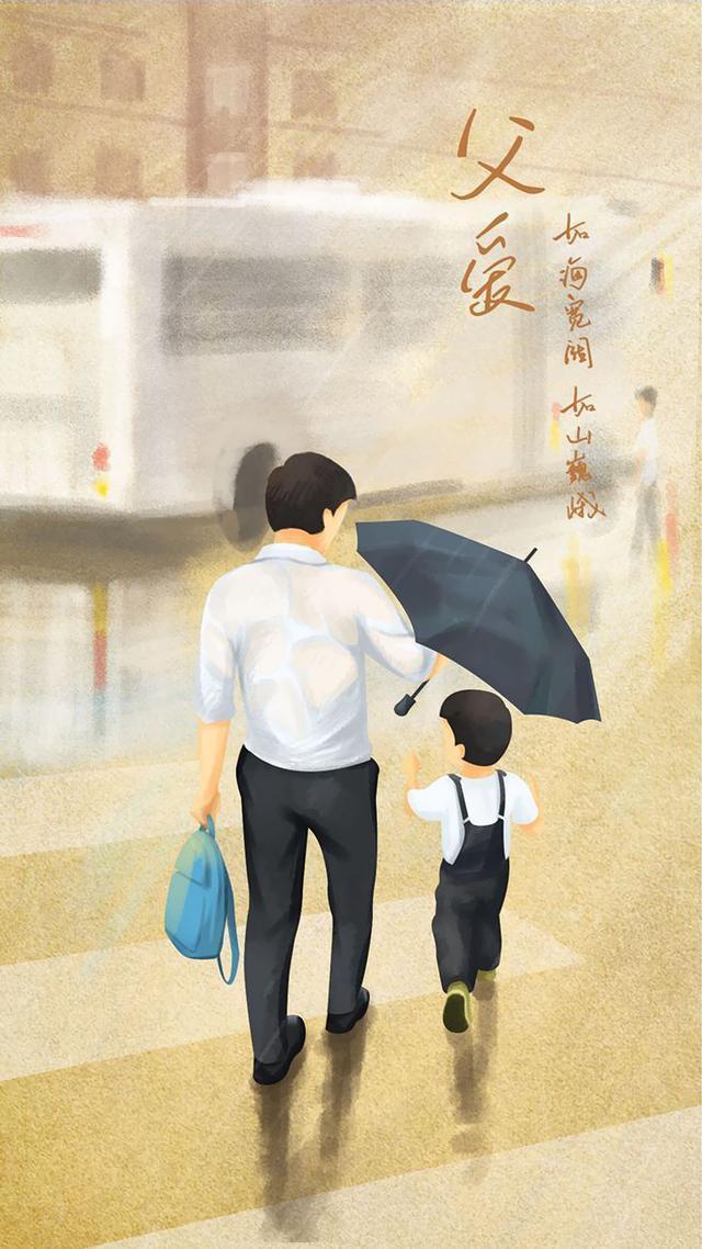 纽约好父亲全身湿透为儿子撑伞,有一种父爱叫做不顾自己.