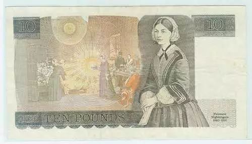英国1970年发行的用南丁格尔头像的10英镑纸币