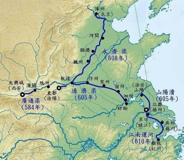隋炀帝开通大运河,加大了洛阳与河北和江淮的联络.