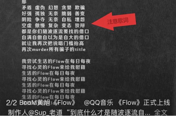 他近期新发的单曲《flow》和窦唯在1994年发表的歌曲《高级动物》歌词