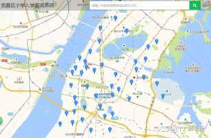 打开网页后,武昌区所有小学都会显示在地图上.