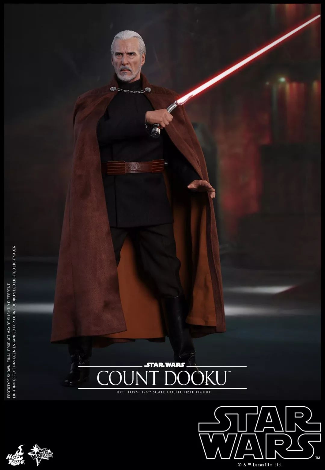 新品预定 hottoys 1/6 星战前传二:克隆人的进攻 杜库