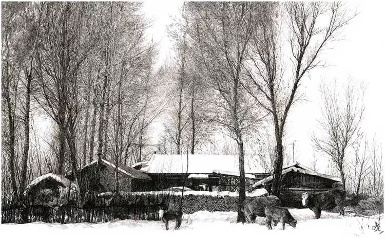 大师杨雨堂钢笔风景画