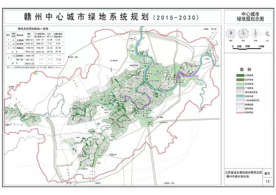 赣州中心城市绿地系统规划(2015-2030)公布