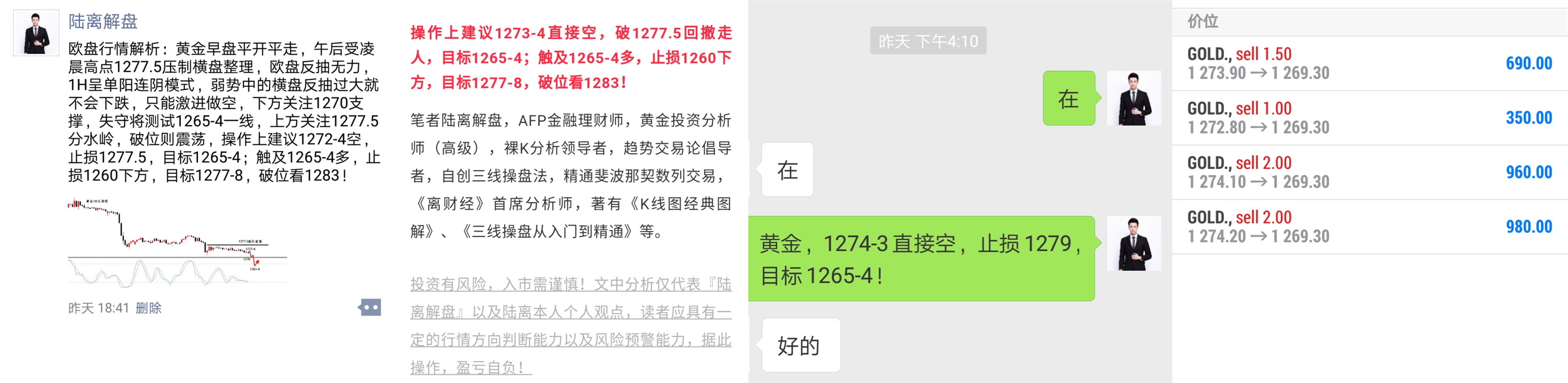 陆离解盘：1270失守，黄金启动第二阶段长线抄底！短线还是空！ ..._图1-1