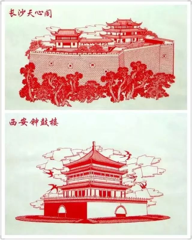 中国最美的名楼剪纸 艺术