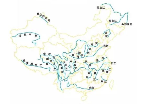 中国河流分布图图片