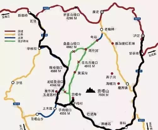 绿色即经典徒步线路.图/西藏假想敌