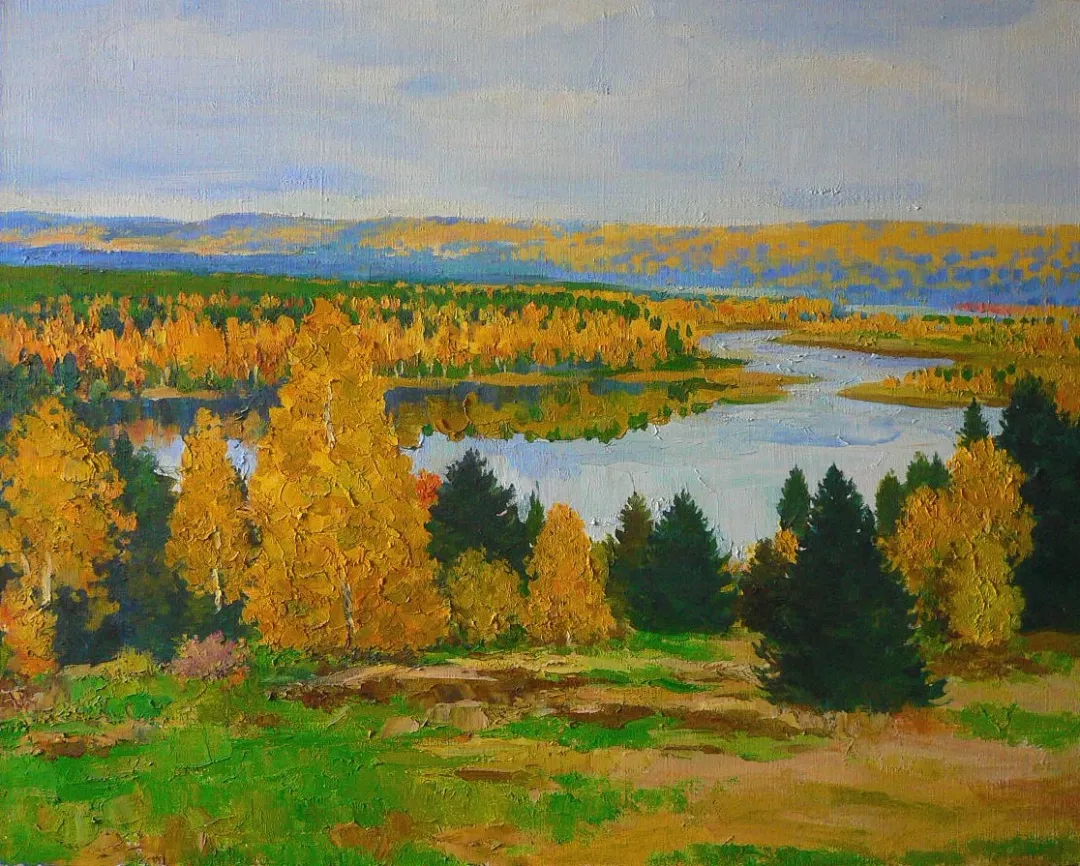 《金色的秋天》油画 80x100cm 2013年