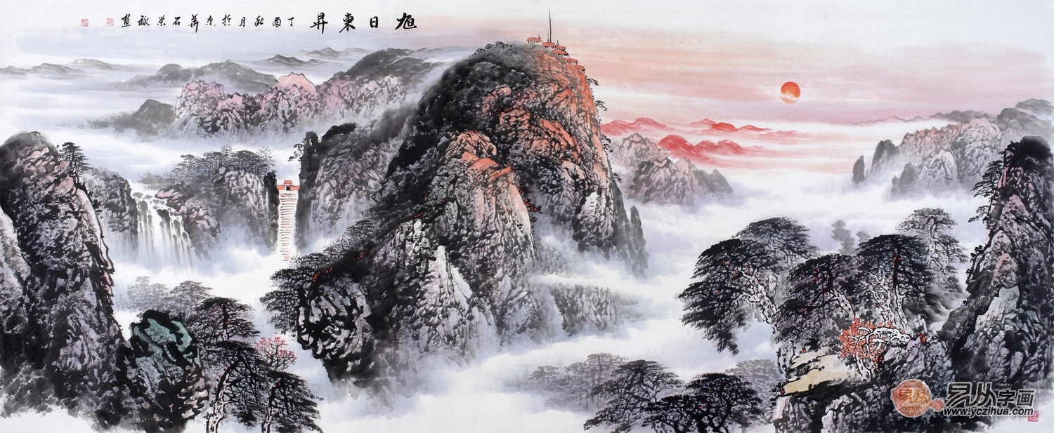 山水画家石荣禄,挥笔绘泰山,尽展帝王之姿